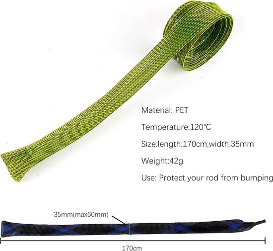 Vishengel-Staafafdekking-hengel tas-10 Stuks - Hengel Mouw-Gevlochten Mesh Hengel Protector Pole -Vissen Gereedschap van Merkloos — afbeelding 5