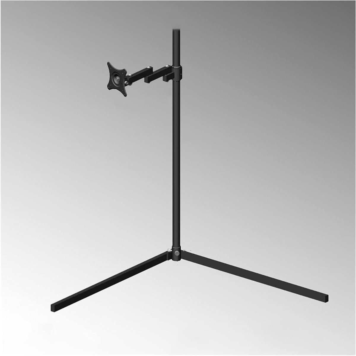 Monitor Arm - Vloerstandaard - Ergonomisch Werken - Verstelbare Hoogte - 12-24 Inch - Zwart