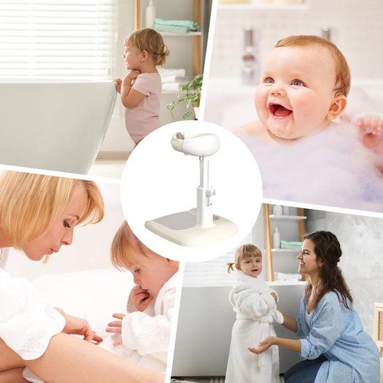 Baby Douche Standaard - Badondersteuning Peutertjes - Veilig Baden - Ergonomische Stabiliteit - 49 x 42 x 16 cm - Kaki — afbeelding 4