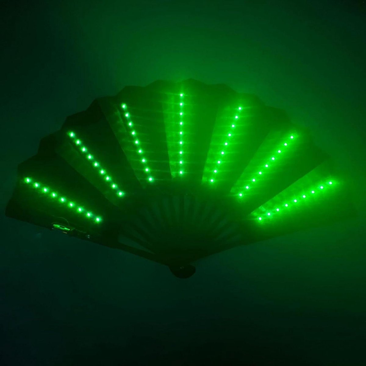Opvouwbare ventilator - Draagbare waaier - Koelte onderweg - Met ledverlichting - 6x12x6 cm - Groen