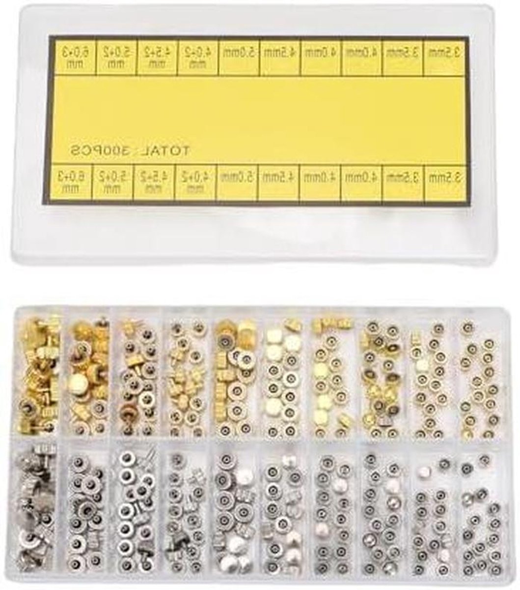 Horloge Kroon Set - Reparatieset Onderdelen - Horloge Reparatie - Roestvrij Staal - Meerdere Maten - Zilverkleurig