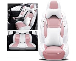 Autostoelhoezen - Stoelbekleding - Auto Interieur - Waterdicht PU Leer - Universele Pasvorm - Roze Luxe