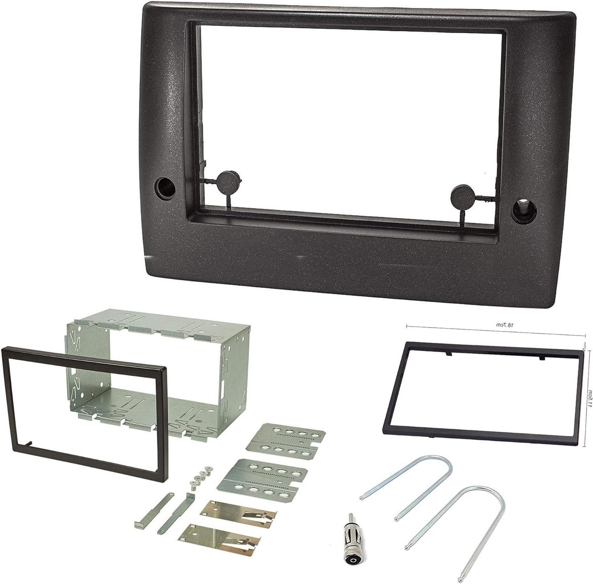 Montagekit Autoradio - Inbouwframe Dashboard - Auto Upgraden - Complete Kit - 2 DIN - Zwart