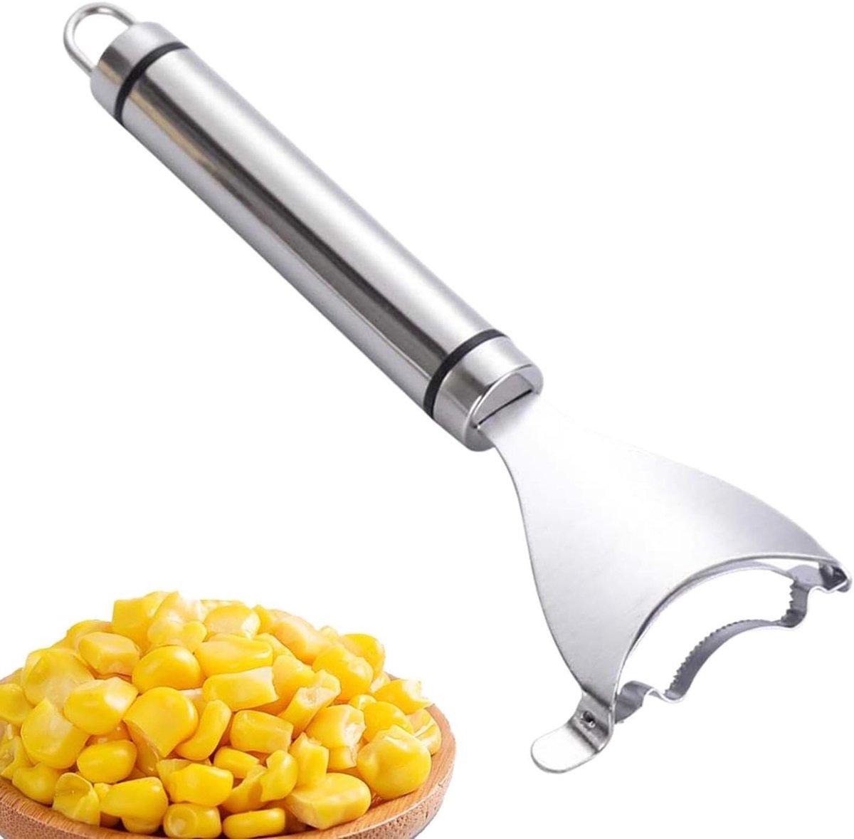 Maïskolf Stripper - Maïs Verwijderaar - Maïs Bereiden - Roestvrij Staal - 17.5 cm - Zilver