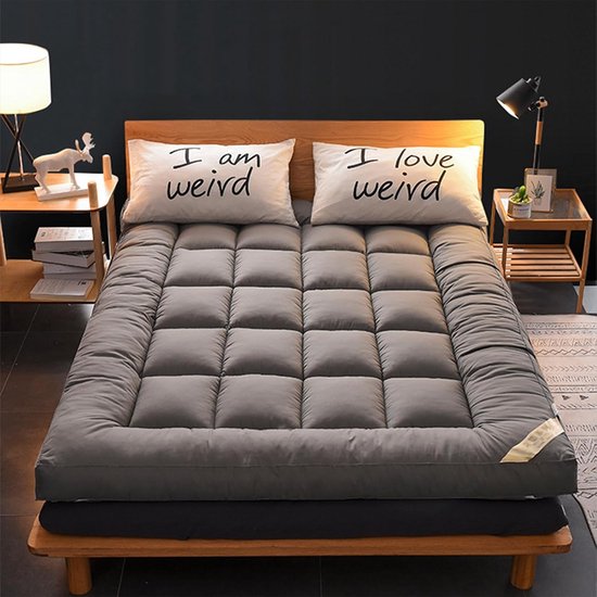 Futon Matras - Opvouwbare Mat - Comfortabel Slapen - Japanse Stijl - 180 x 200 cm - Grijs — afbeelding 4
