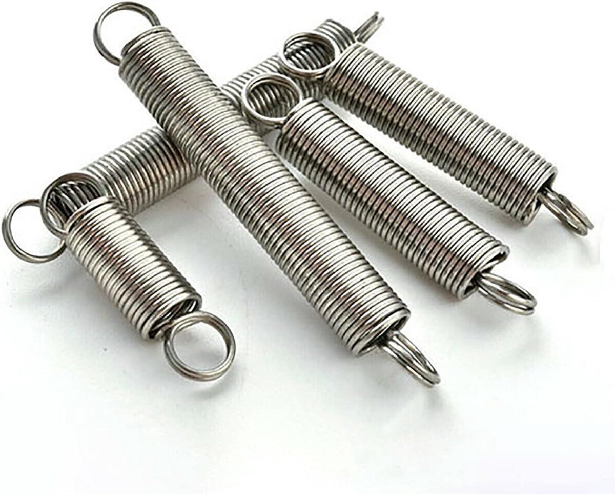 Metalen Trekveer - Verlengveer Dubbele Haak - Apparaten Repareren - Roestvrij Staal 304 - 1 Mm Draaddiameter - Zilverkleurig
