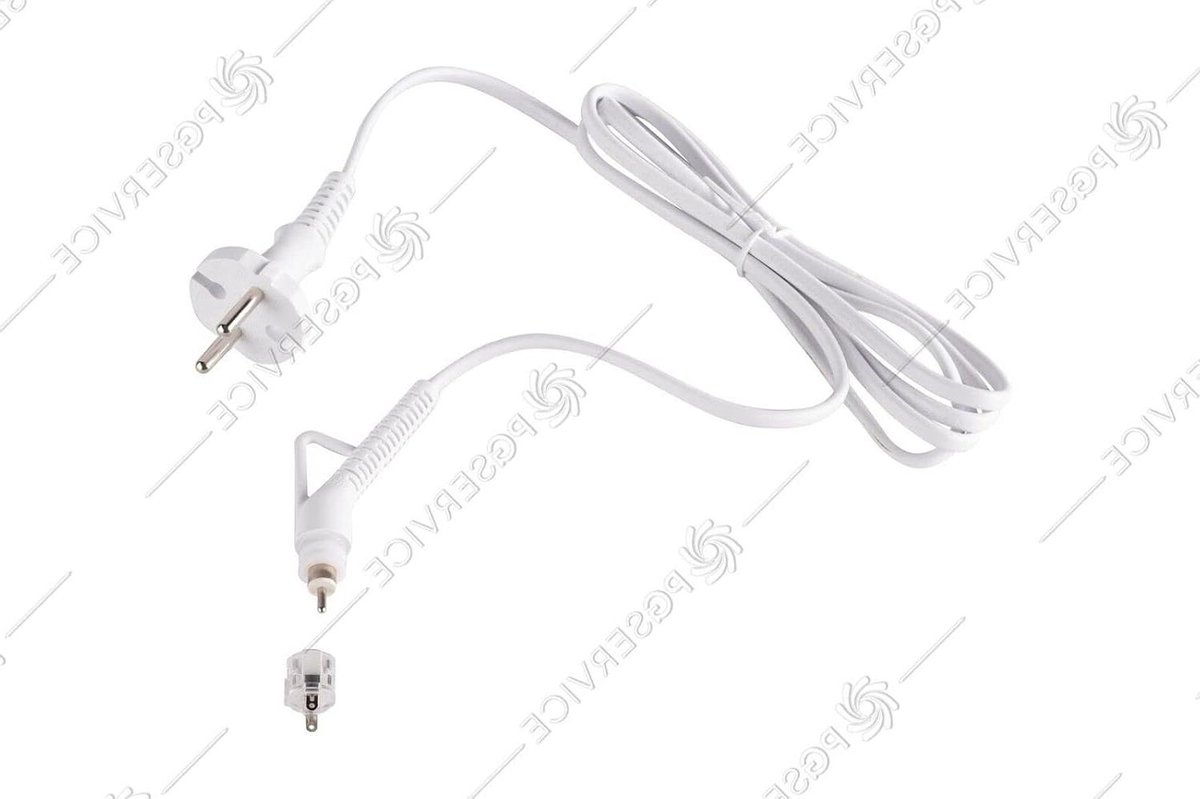 Stroomkabel Krulborstel - Onderdeel Krultang - Haar Stijlen - Origineel Reserveonderdeel - 2-pins - Wit
