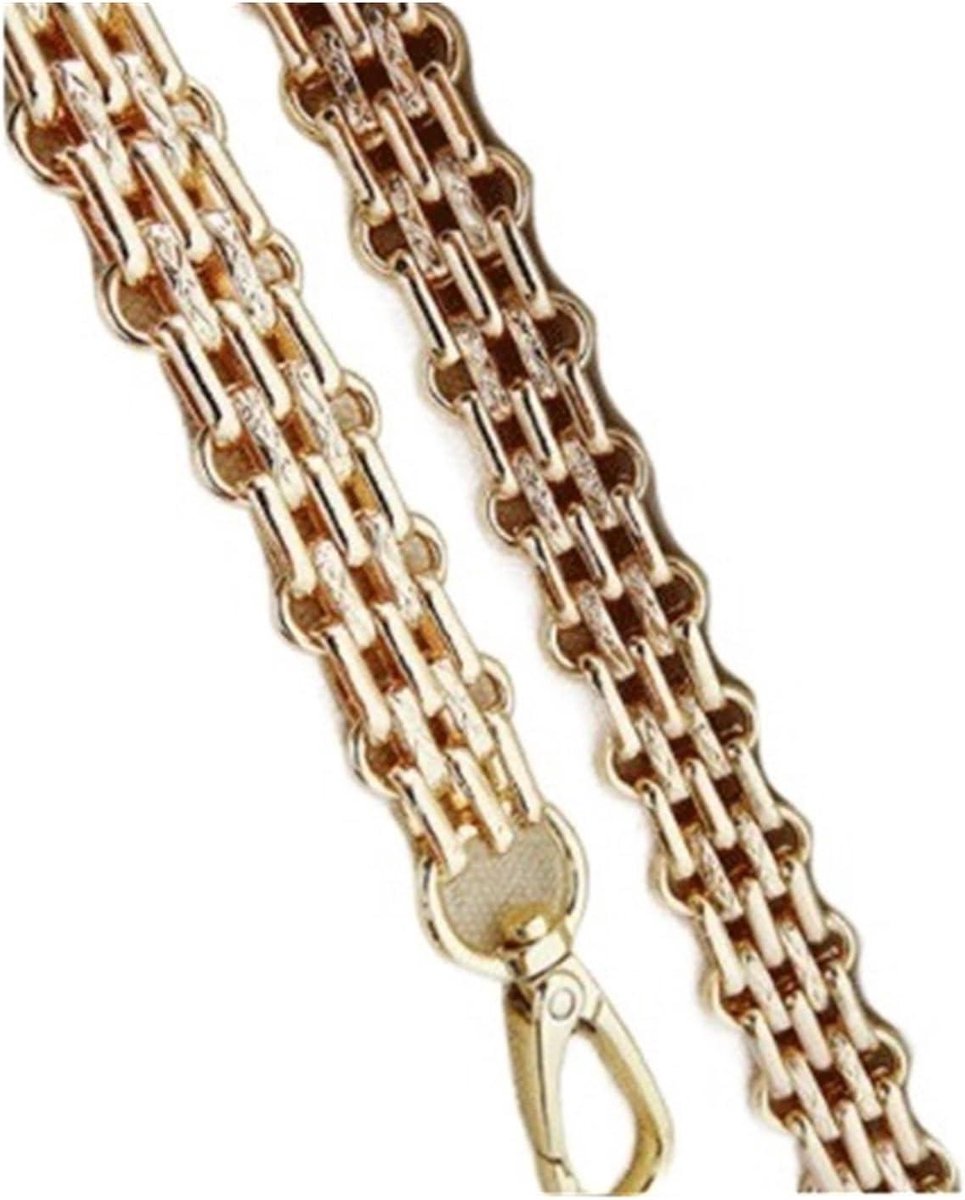 Tassenketting Vervanging - Schouderriem Handvat - Tas Personaliseren - Metalen Schakel - 140 cm - Goud