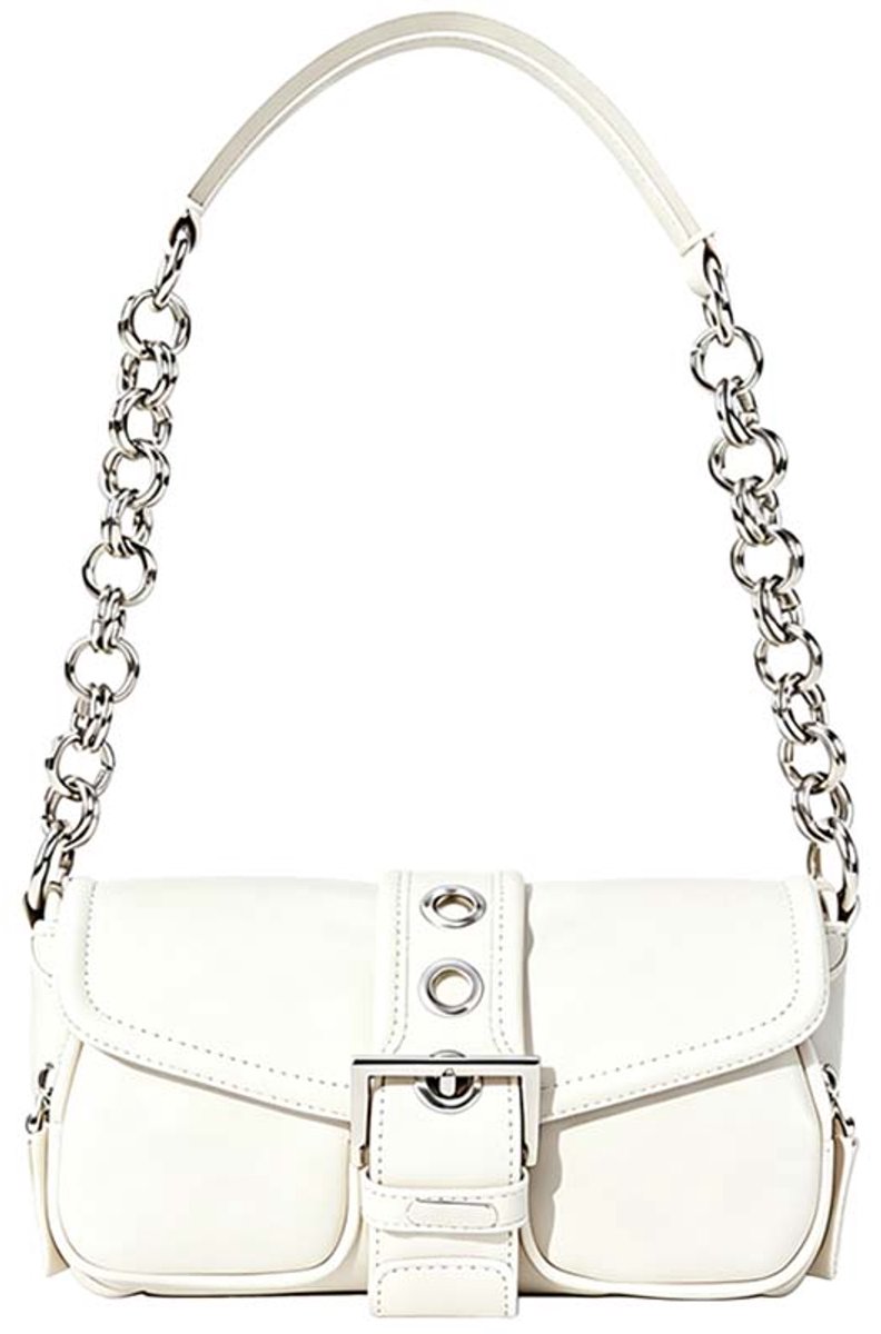 Dames schoudertas & handtas – Halvemaanvormige underarm bag – Stijlvol – Wit