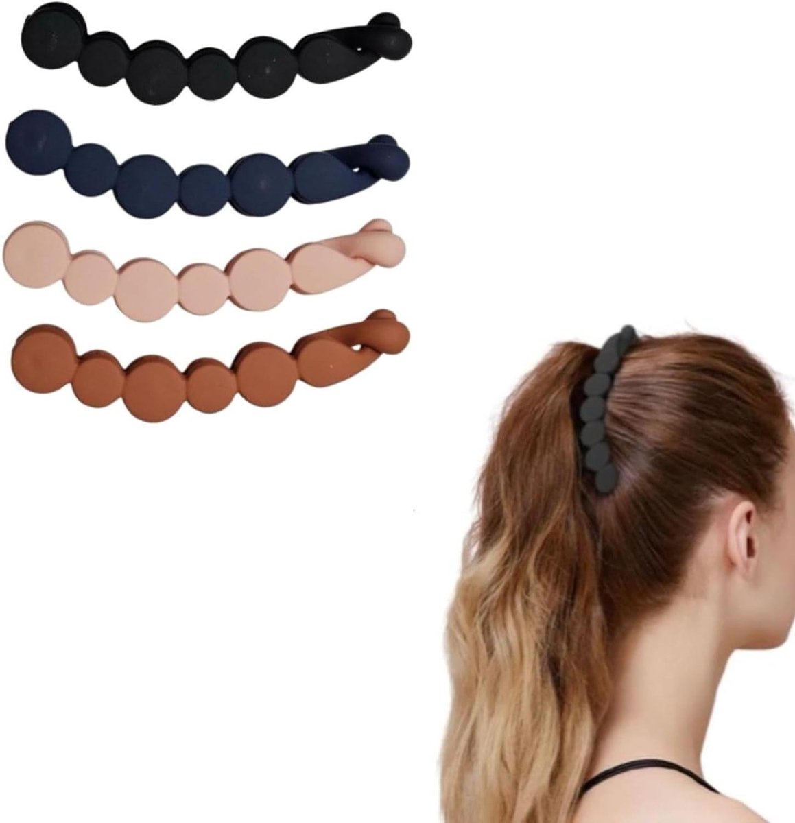 Haarclips Set - Banaan Clips - Dagelijkse Styling - Vlinder Decoratie - 4 Stuks - Veelkleurig