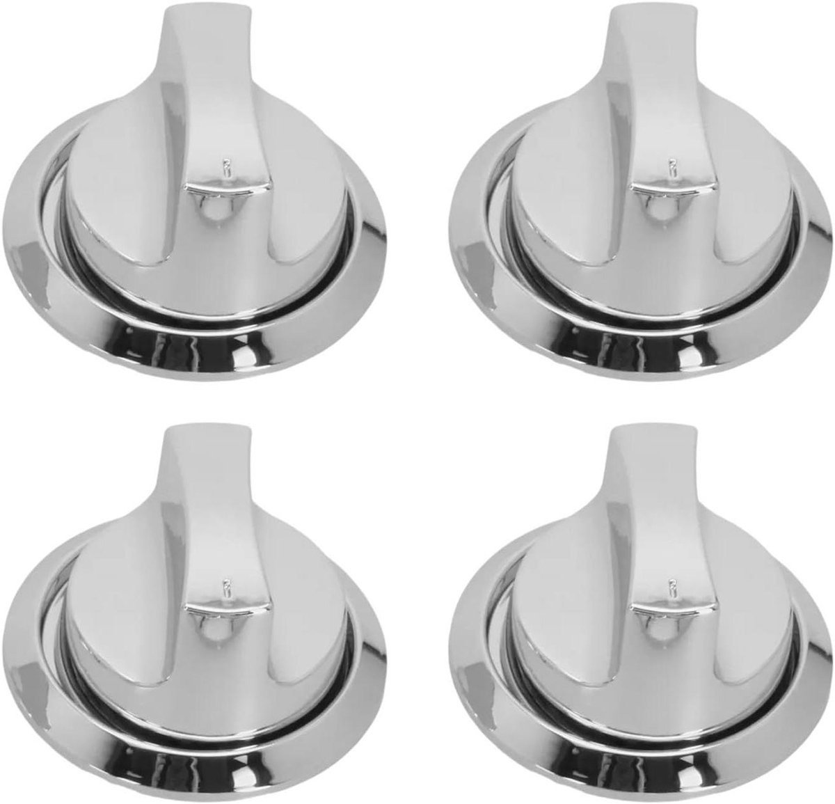 Grill Knop Set - Barbecue Onderdelen - Buiten Koken - Hittebestendig Ontwerp - 4 Stuks - Zilver