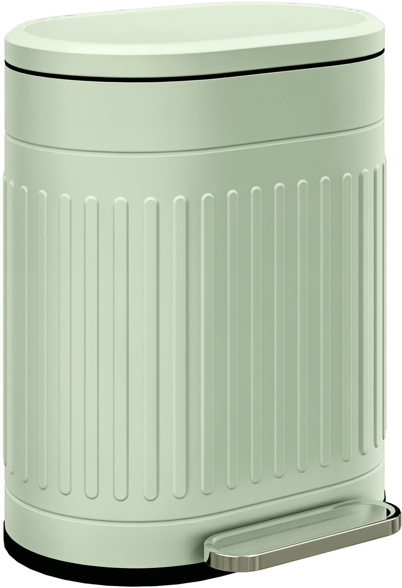 HOMCOM Afvalemmer-Metaal, Kunststof-36,5L x 31,2B x 45H cm-Groen