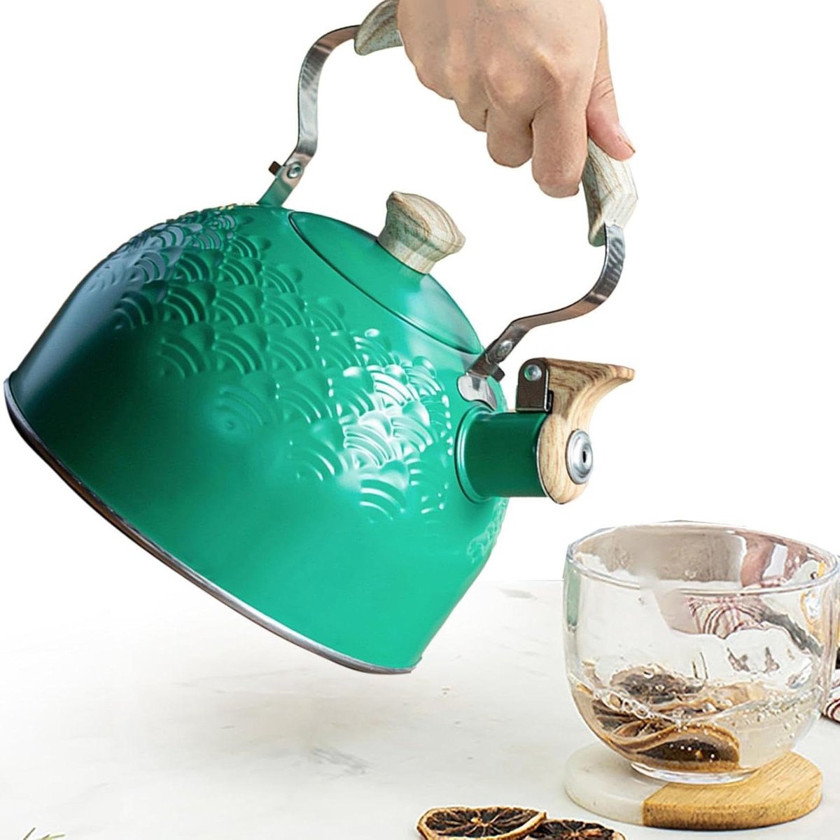 Kookplaat Fluitketel - Waterkoker Keuken - Water Koken - Luid Fluitje - 25 Liter - Mintgroen