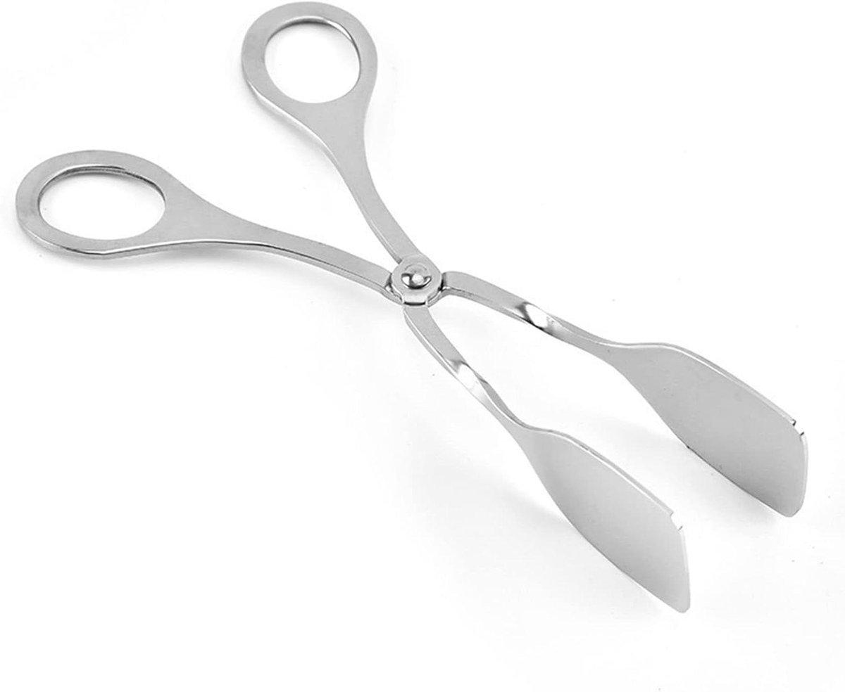Keukentang - Serveertang Pincet - Eten Draaien - Ergonomisch Handvat - 18.5 cm - Zilver