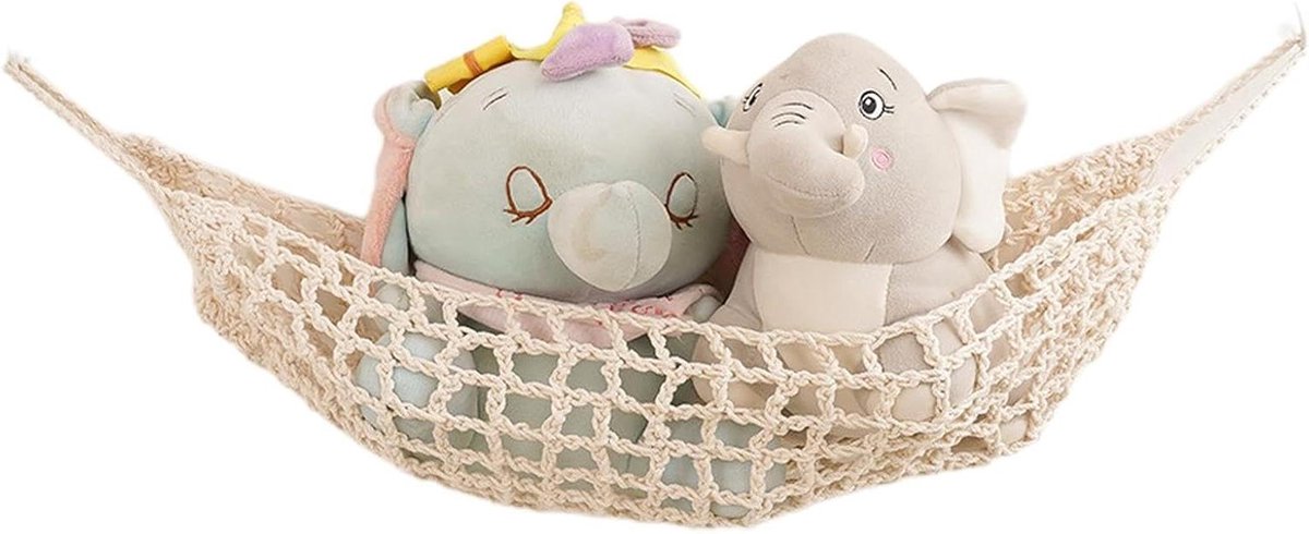 Fruithangmat - Hangend net - Keuken organiseren - Handgeweven katoen - 53 x 15 cm - Wit