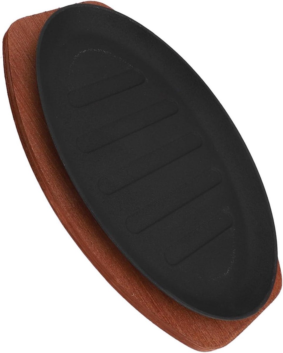 Vispan Grillschotel - Ijzeren Visplaat - Gourmet Koken - Met Bodemplaat - 30 cm - Zwart