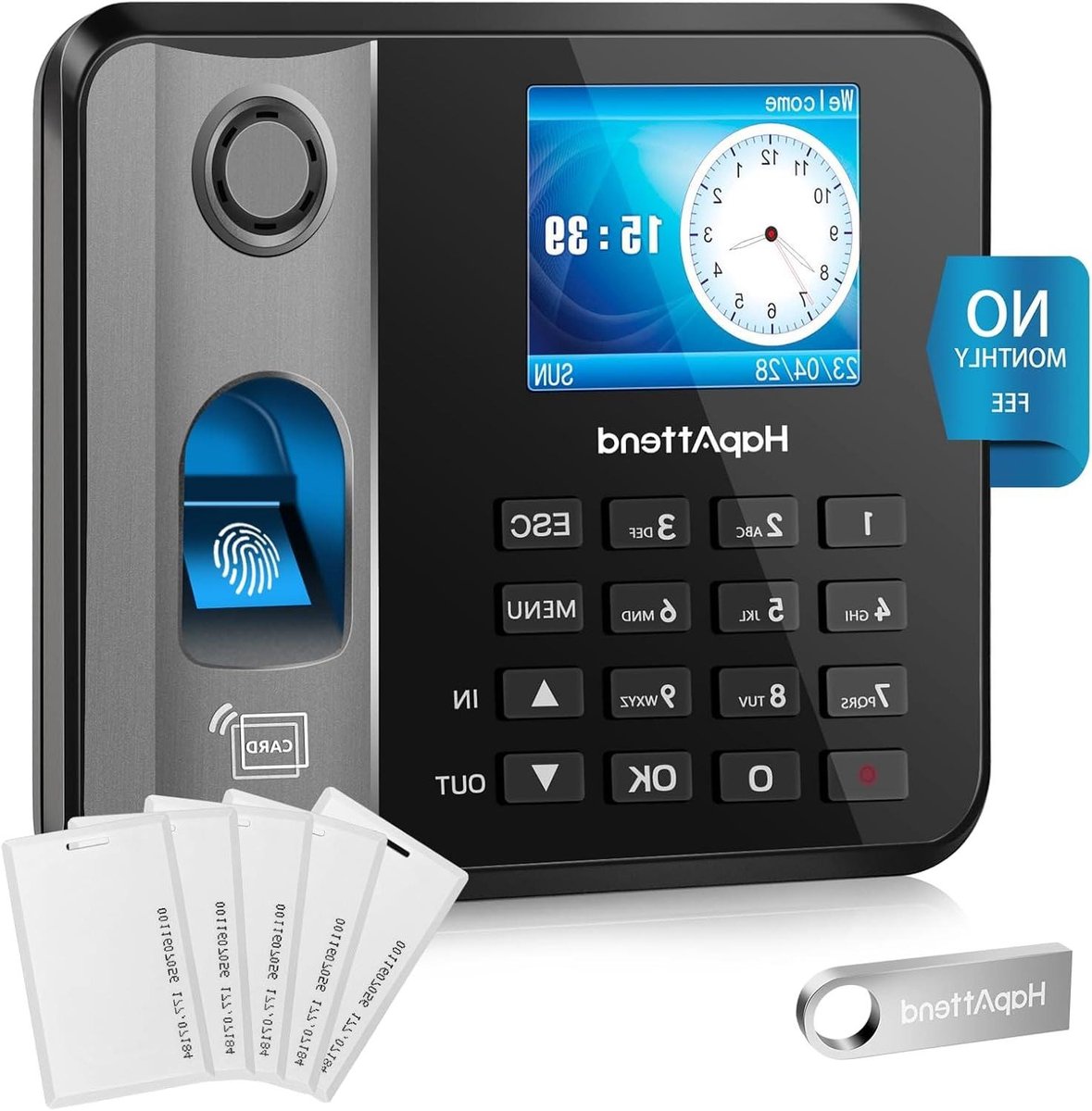 Tijdstempel Machine - Stempelklok - Registratie Werkuren - Compact Ontwerp - 160mm Diep - Zwart