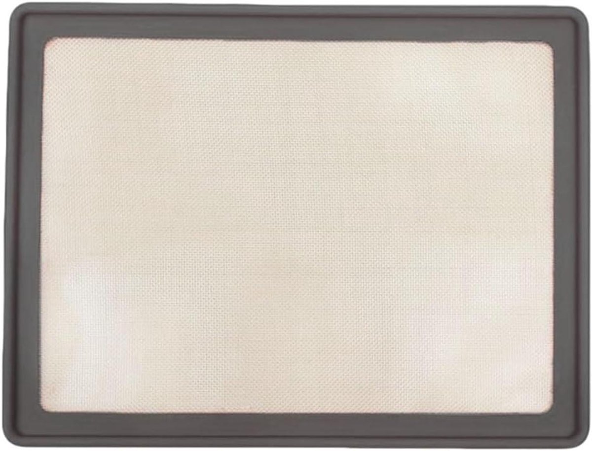 Siliconen bakmat - Ovenmat - Bakken en braden - Met metalen frame - 42 x 32 cm - Zwart