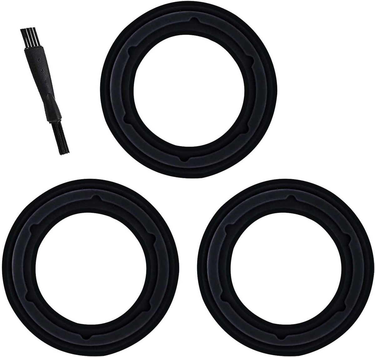 Set van 3 Verzegelringen voor Keukenmachines, Vervangende Ringen voor Foodprocessor en Accessoires met Schoonmaakborstel