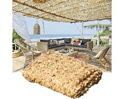 Filet d'ombrage - Filet de camouflage - 3m x 4m - Filet de camouflage - Léger et durable - Pour le camping, les pergolas, les terrasses, les pare-soleil de voiture, les parasols - Filet d'intimité - Beige