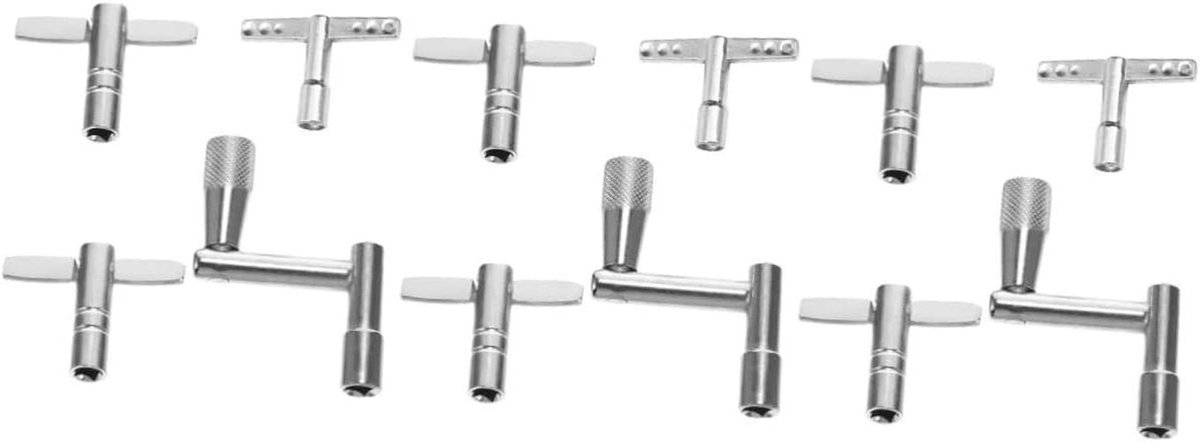 Drumstem Set - Drum Gereedschap - Drum Stemmen - 12 Delig - 6.7 cm - Zilver