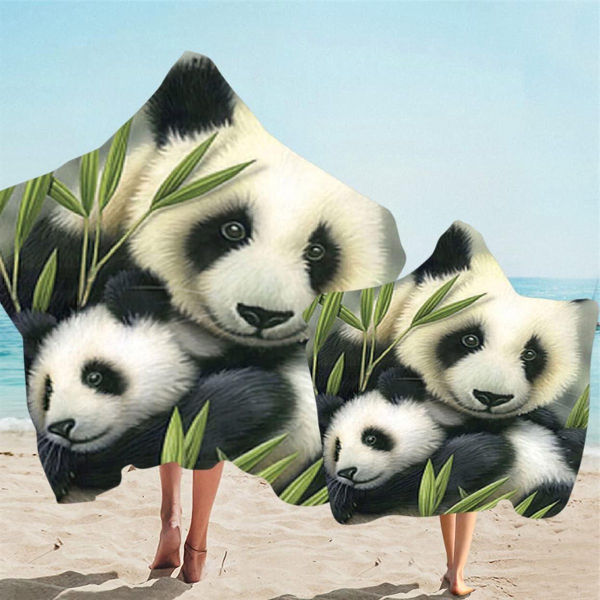 Strandlaken met Capuchon - Omslagdoek Badjas - Strand en Zwembad - Sneldrogend Microvezel 