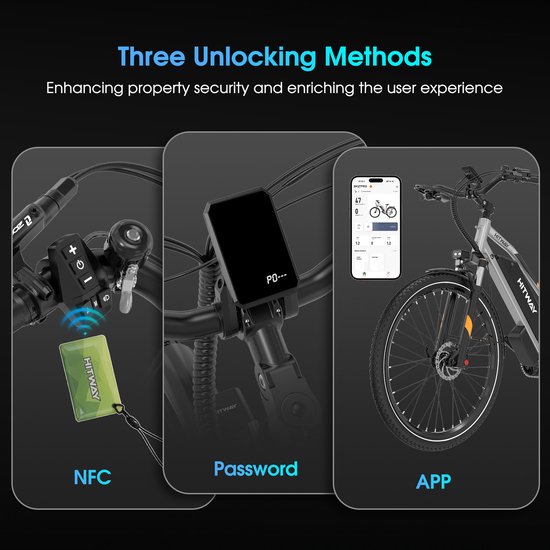 Hitway Elektrische Fiets BK9S - 26*4.0 Inch Fatbike - Mountain Snow EBike met Afneembare 48V 16Ah Lithium Batterij - City Commuter E-Bike met 250W Motor - 7 Versnellingen - IP54 Waterdicht van Hitway — afbeelding 4