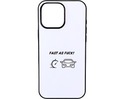 Hacebo® - Motor telefoonhoesje - Motor - beste motorrijder - telefoonhoesjes - Fast as fuck - Auto - Mannen - Cadeau - hoesje geschikt voor iPhone 16 Pro Max
