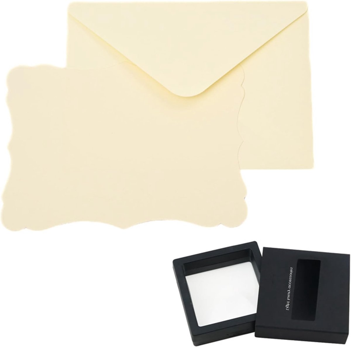 Cadeauverpakking met Kijkvenster, 9 x 9 x 2 cm, Creatieve Doos voor Sieraden, Presentatie, Eenvoudige Ring, Oorbellen en Hangers