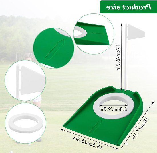 Golf Putting Cup Set met Vlaggen - Ideale Golf Oefenhulpmiddelen voor Binnen en Buiten, Perfect voor Thuis en Tuin van Merkloos — afbeelding 5