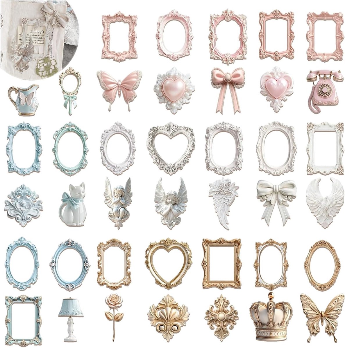 Vintage scrapbook accessoires met 40 vellen kantlijst, perfect voor DIY kunst en fotoalbums