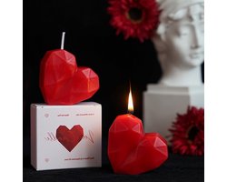 Handgemaakte Geurkaarsen in Hartvorm - Set van 2 Rode Valentijnskaarsen voor Romantische Gelegenheden, Huwelijk, Verjaardag en Thuisdecoratie