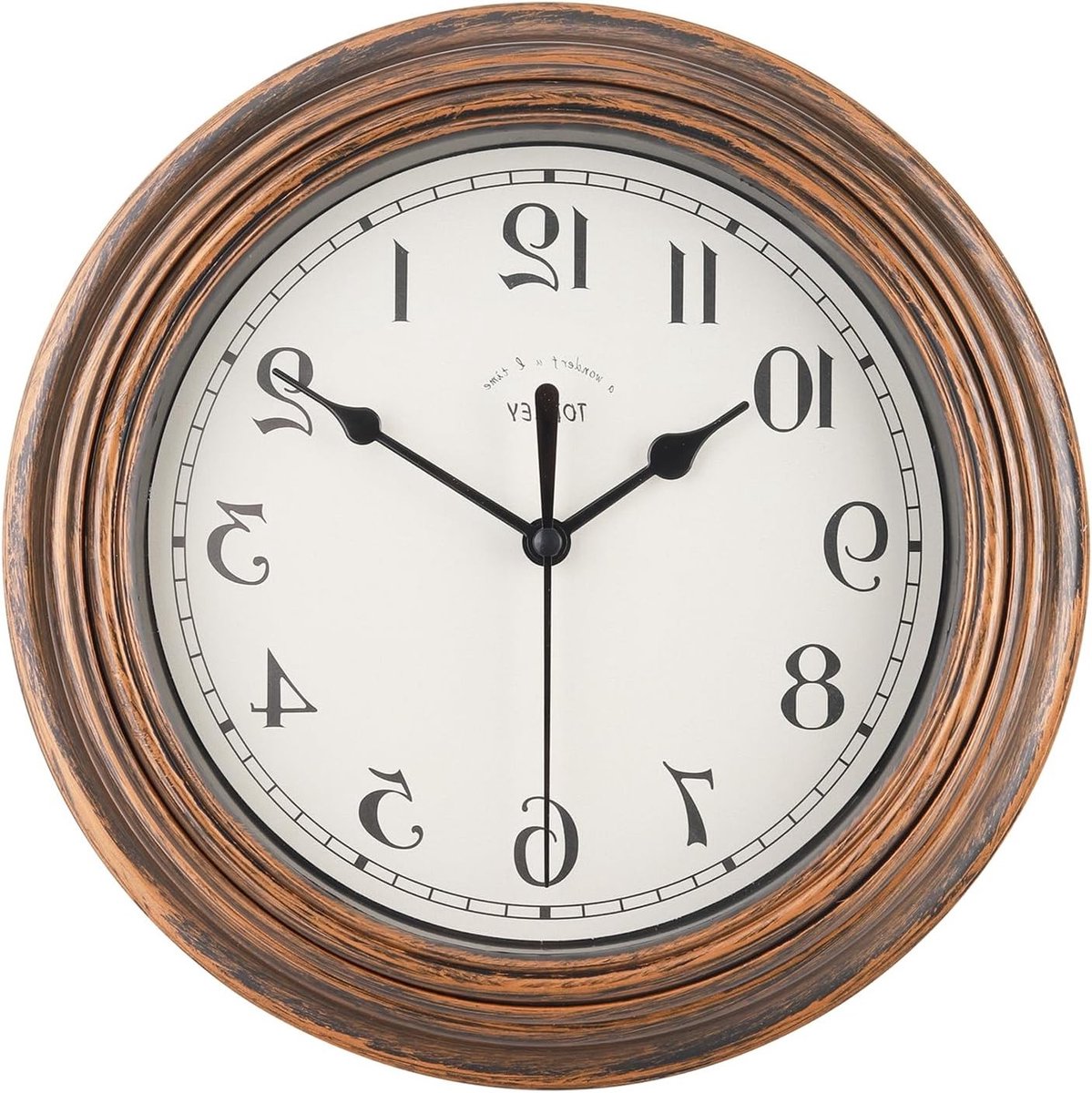 Stille Wandklok 9 Inch Retro Design voor Keuken, Slaapkamer en Kantoor - Vintage Gouden Wanddecoratie