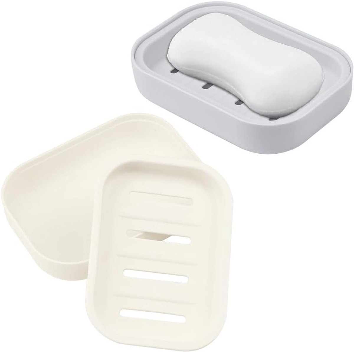 Siliconen zeepbakjes set van 2 - Duurzaam, Antislip en Makkelijk te Reinigen voor Badkamer en Keuken