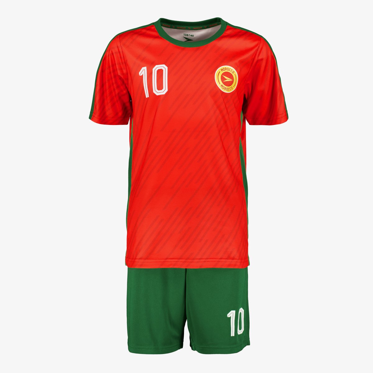 Dutchy tweedelig kinder sport set rood groen - Maat 140