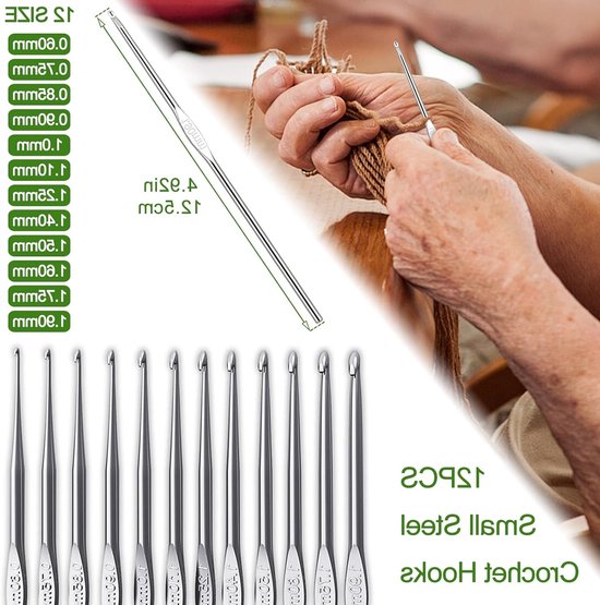 Haakstarterset voor Beginners en Volwassenen, Inclusief Ergonomische Haaknaalden van 0.6mm tot 6mm, Accessoires en Cactustas, Brei- en Haakset met Wol en Naalden — afbeelding 3
