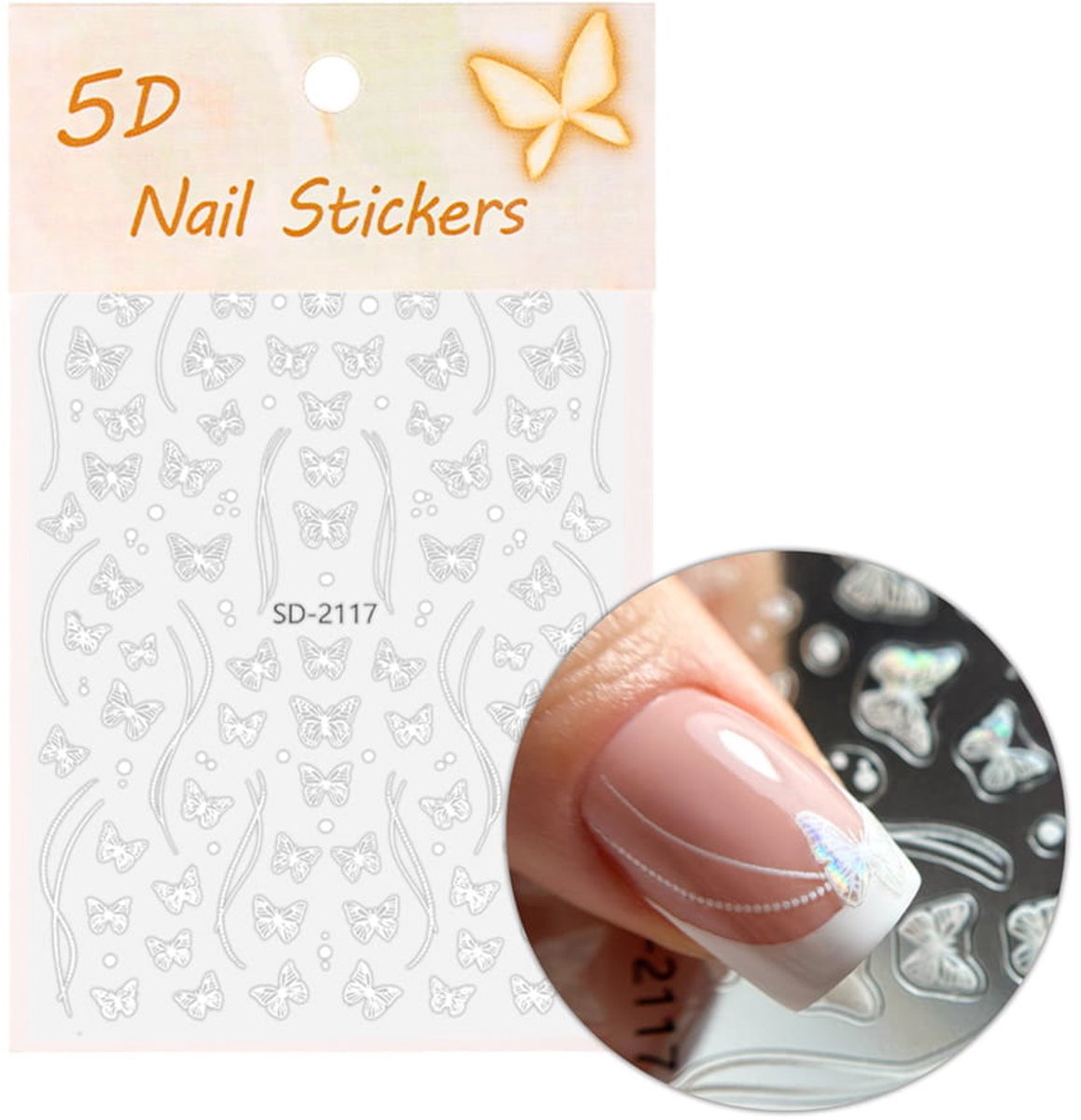 GNB-LAB - Nagelstickers - 5D Zelfklevende Strikken - Universeel - SD-2117