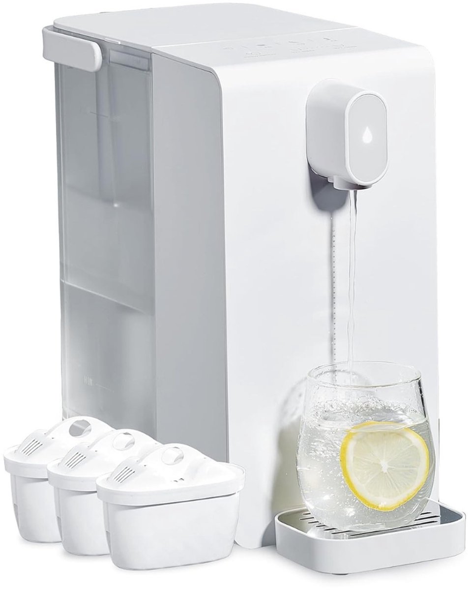 RUX® Koudwater Dispenser - Koud water - Watermachine Met Filtering en Verwarming - Waterkoeler - Watercooler - Waterdispenser - Voor Thuis of Kantoor- Wit - 24cm x 14cm x 29cm