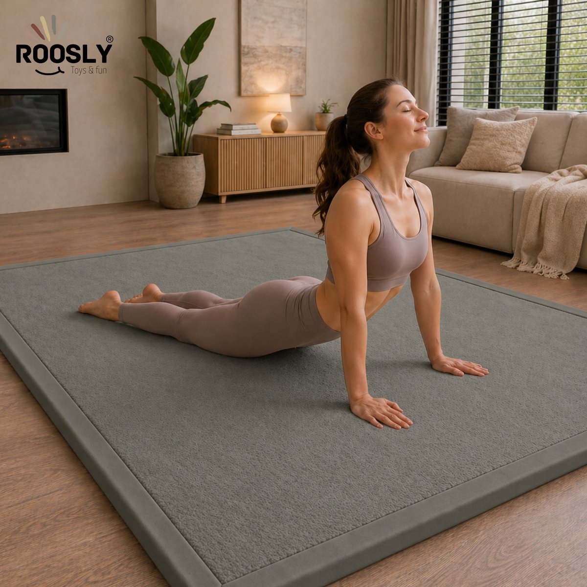 Roosly Speelmat Baby 150x200cm - Fluwelen Speelkleed met 3cm Traagschuim thumbnail 5