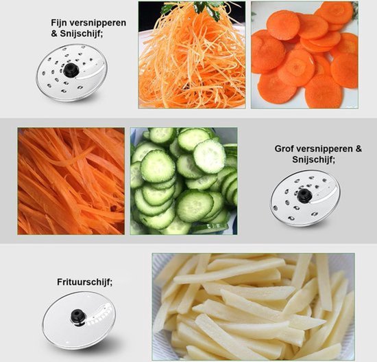 Keukenmachine - Alles in 1 keukenmachine - Multifunctionele keukenmachine - Vleesmolen - Garde - Kneder - Shredder - Sinaasappelpers - Hakselaar - Blender - 1100W - Blauw van Techwood — afbeelding 5