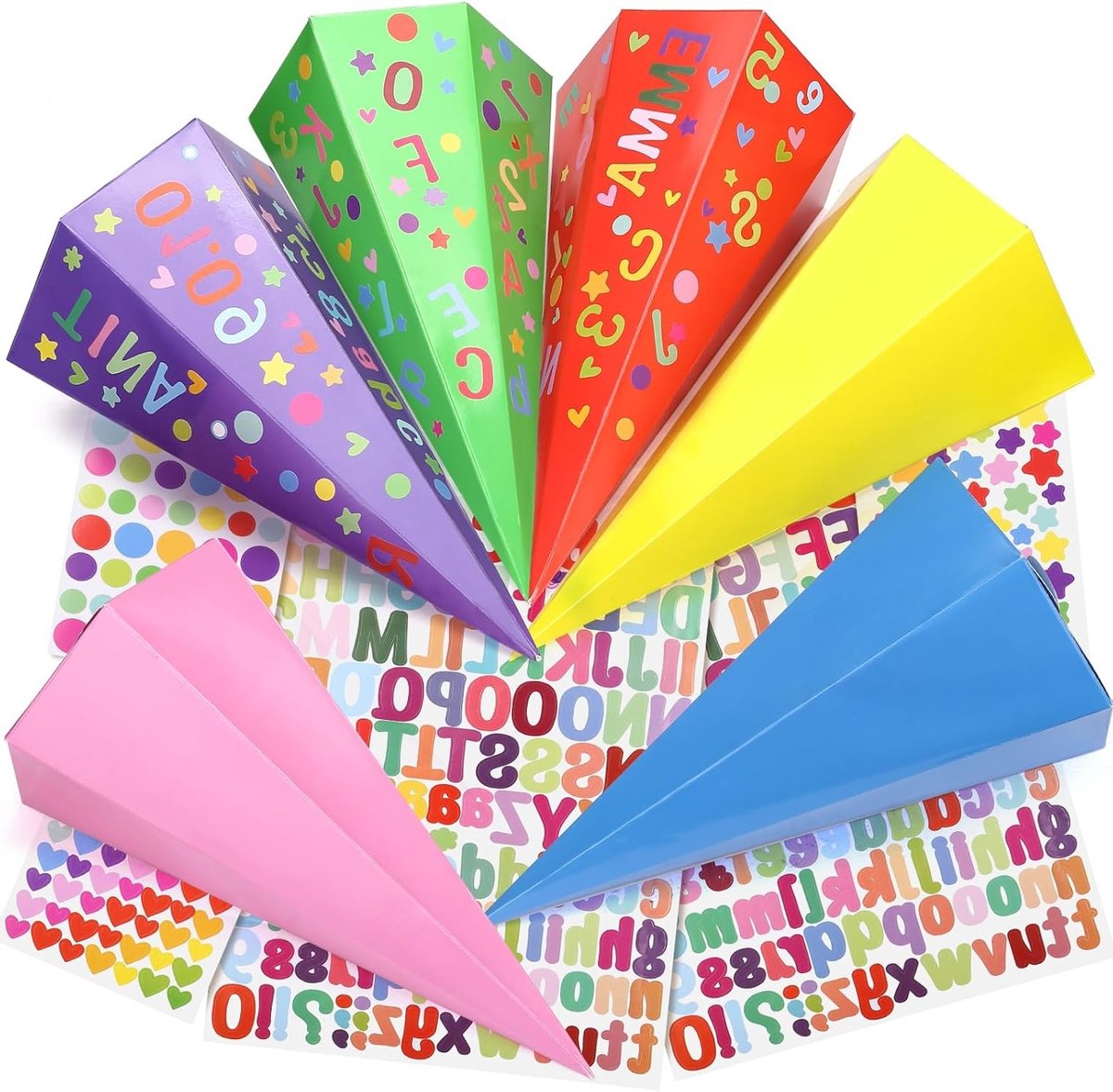 Schooltassen set, 6 kleine snoepzakjes voor broertjes en zusjes, perfect voor de eerste schooldag, kindertassen voor jongens en meisjes, creatieve knutselset