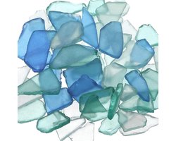 Kleurige zee-glaskralen voor ambachten, 340 g vlakke stukken voor decoratie, vaasvulling en aquaria, perfect voor strandbruiloften en woonkamerinrichting