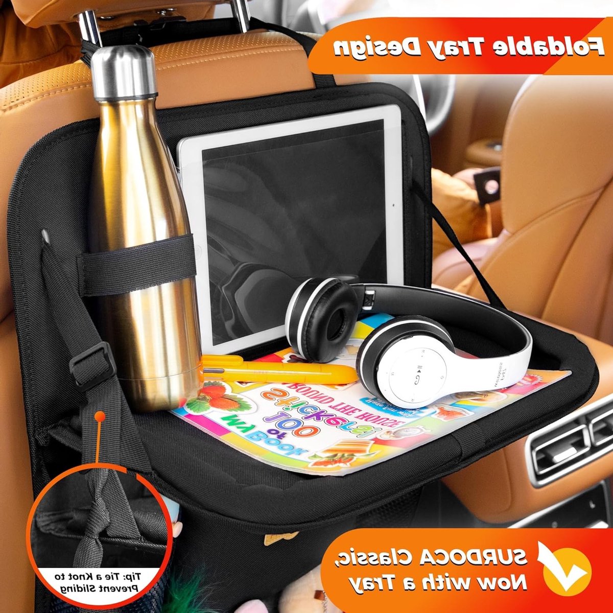 Thijox - Autostoelorganizer met Klaptafel, 7 Vakken, Tablettas, Hangende Achterbank-Organizer voor Kinderen en Reizen, Universeel voor de Meeste Auto' – foto 7