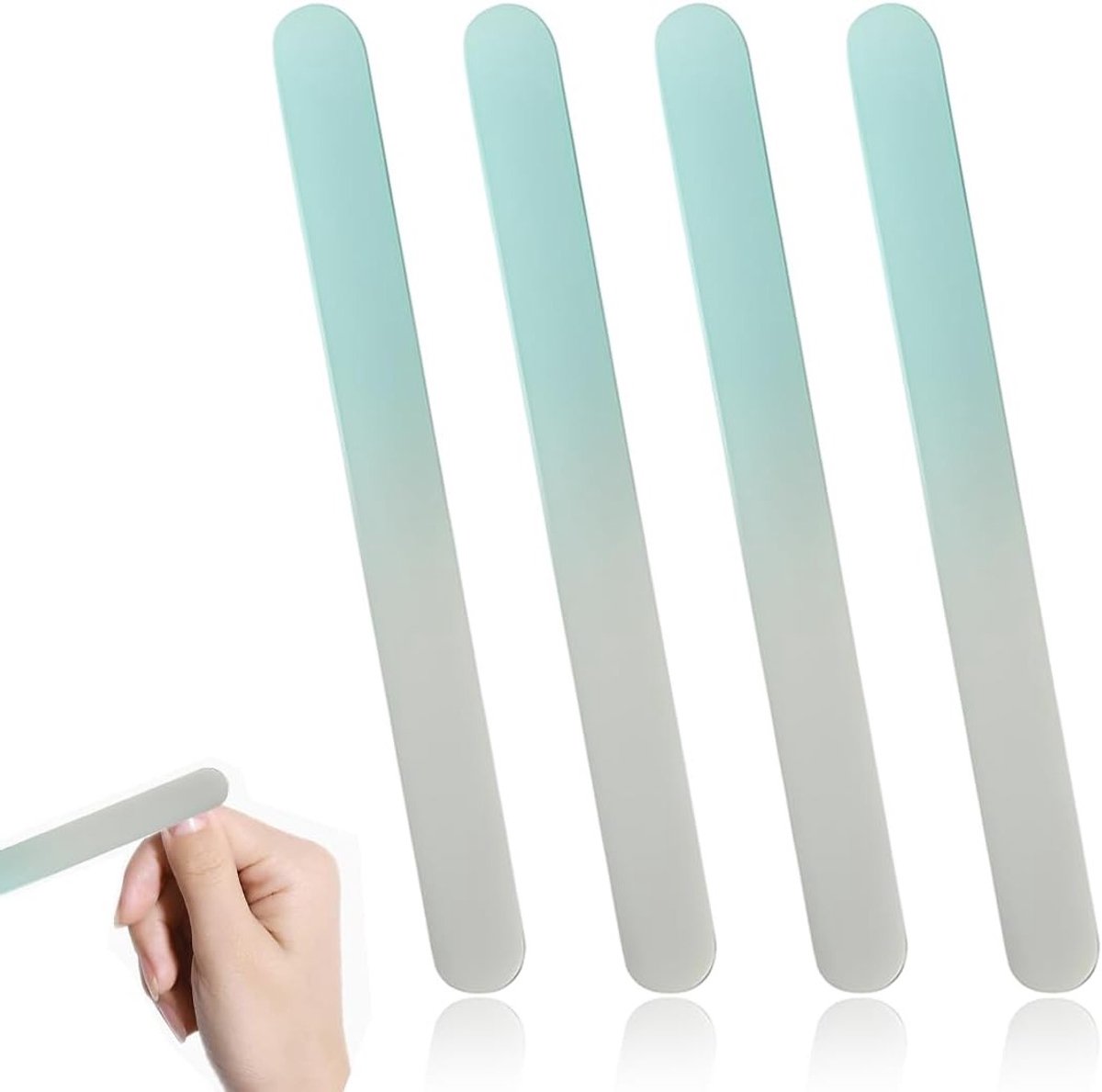 Set van 4 Glazen Vijl voor Baby Nagels - Veilig en Zacht voor Nieuwgeborenen en Moeders - 9 cm Lang, Ideaal voor Thuisgebruik