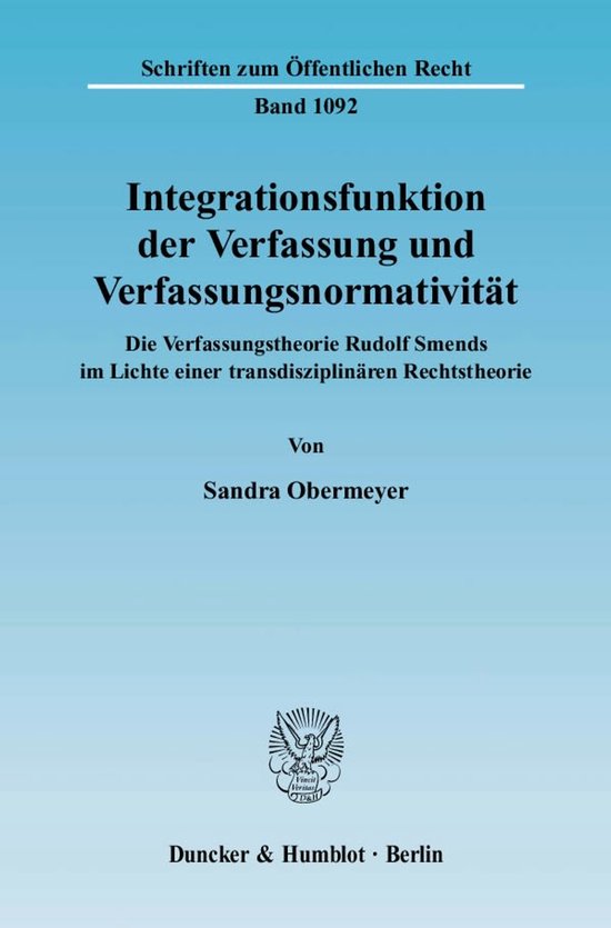 Integrationsfunktion der Verfassung und Verfassungsnormativi ... - cover