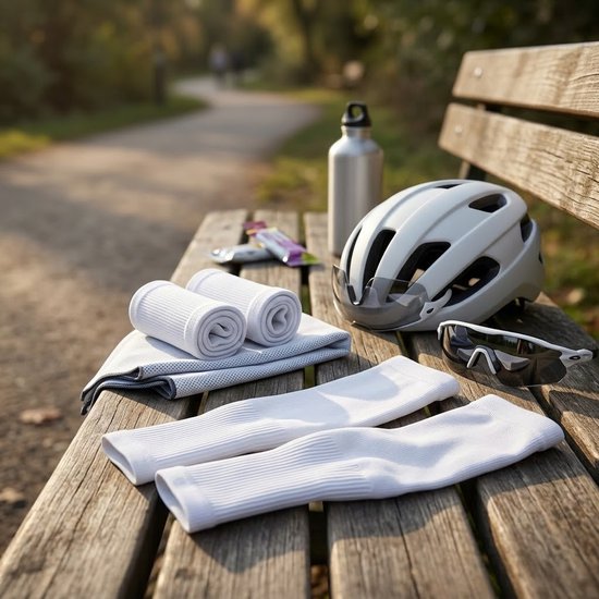 Witte armstukken unisex 3 paar verkoelende ademende rekbare sneldrogende sport arm mouwen met elastische pasvorm voor fietsen hardlopen outdoor activiteiten en dagelijks gebruik — afbeelding 2