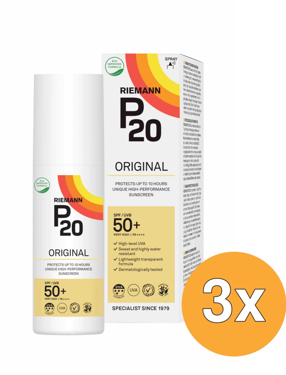 3x Riemann P20 Original SPF50 Spray (85 ml)