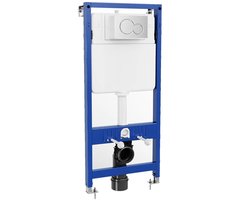 Lifero Toilet Inbouwframe - Ruimtebesparend Inbouwframe voor Hangtoilet - Inbouwreservoir Hang Toilet - Met Drukknop - Dual Flush