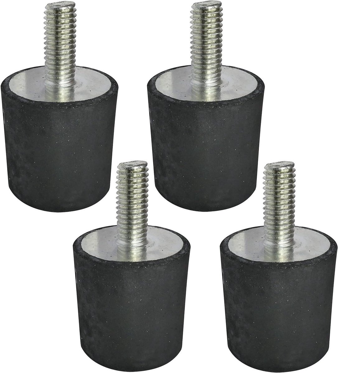 Trillingsdempende Voeten - Rubberen Steunen Motor - Apparaten Stabiliseren - Rubber en Staal Constructie - M8 Schroefdraad 30mm - Zwart