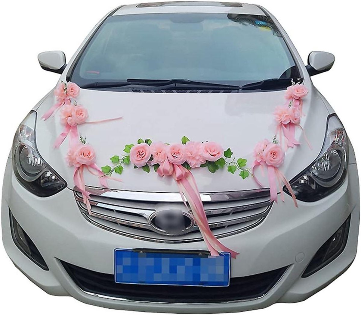 Bruiloft Autodecoratie - Bruidswagen Bloemen - Romantische Sfeer Creëren - Niet Verwelkend Design - 200 g - Lila